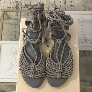 Joie Falk Ankle Wrap Flat Sandals